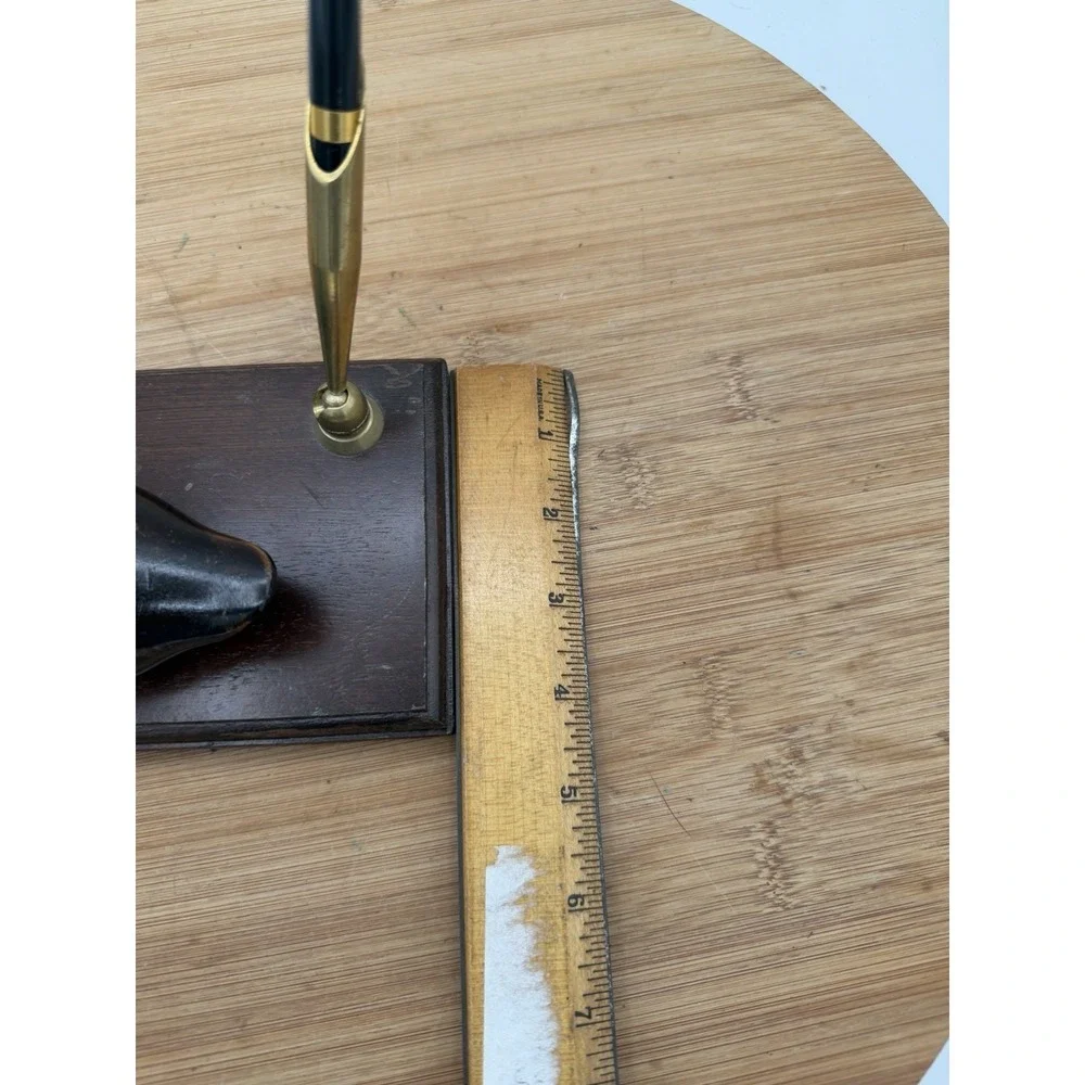Vintage Pen Holder Desk Set -wooden Duck With Brass‎ Beak And 2 Pens UCGC Taiwan